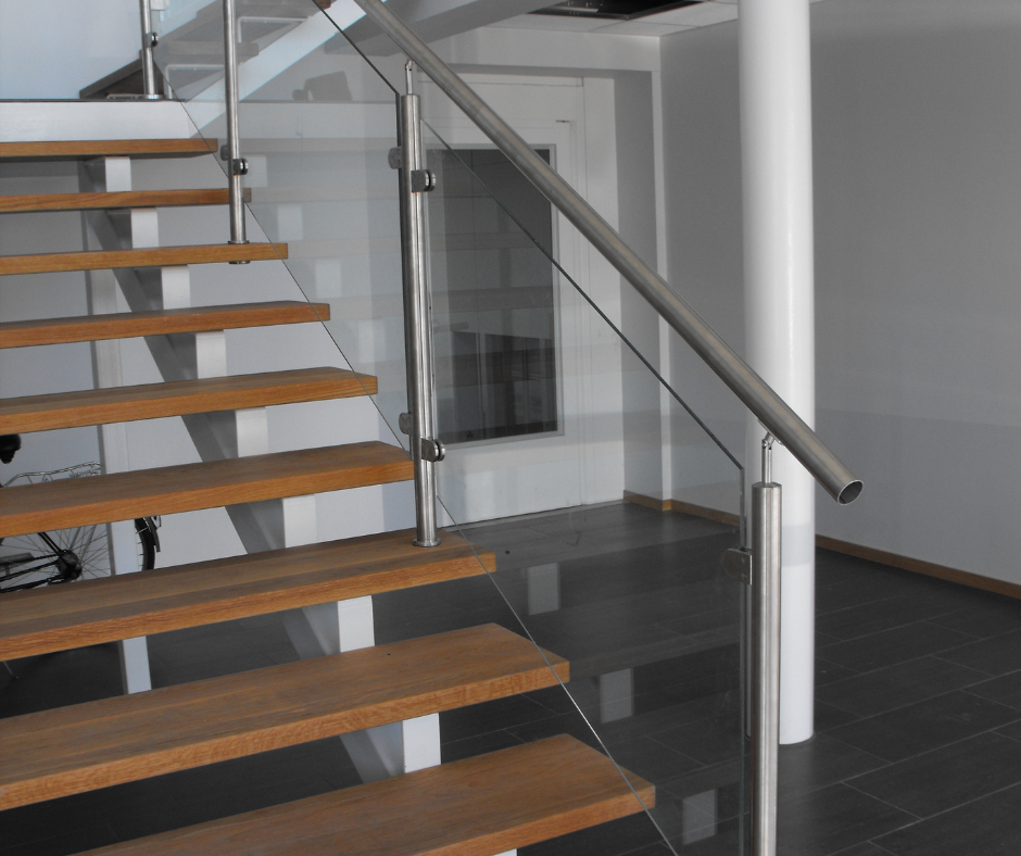 Floating Stairs With a Glass Railing